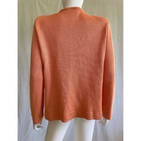American Collection Women's Cardigan Sweater Orange Buttons Long Sleeves Size M - Picture 5 of 12